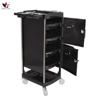 Salon SPA Beauty Rolling Trolley Cart Storage Organizer with 4 Drawers Lockable Hairdressing Tool Station Mobile Makeup Cases Hair Salon Utility Cart - Guangzhou Kuren Hairdressing Company Limited. - China