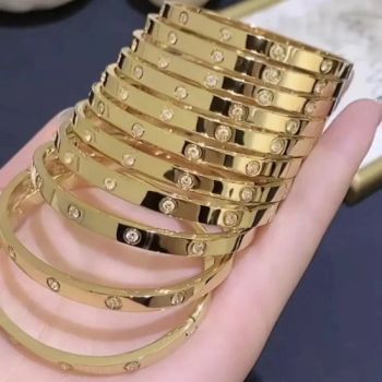 2025 Love Bangle 18K Gold Plated Stainless Steel Gold Screwdriver Zircons Bangles - Jiuya Huitong (Qingdao) International Trade Co., Ltd. - China