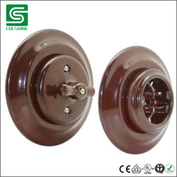 Retro Ceramic Wall Switch Flush Mounted Electric Switch OEM Welcome MOQ 1000 PCS Origin China Market Europe Brand - Fuzhou Colshine Electric Co., Ltd. - China