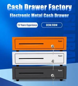 2022 Cheap Large Size 12V 24V Windows Cash Drawer Tray Plastic Tray 3 Lock Clear Cash Drawers with Key with Cable - OCOM Technologies Limited - China