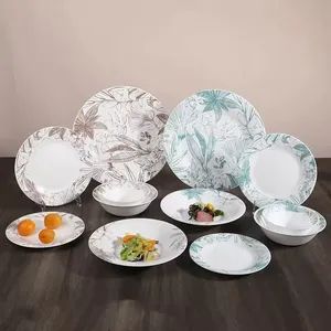 White Opal Glassware Dinner Set with Decal Glass Clay Origin China Color Unicolor HS Code 7010903000 Trademark OEM & ODM - Feiya Group Co., Limited - China