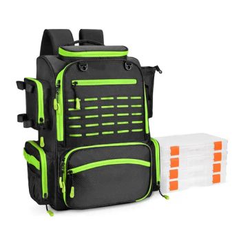 Custom Large Capacity 43L Large Storage Fishing Tackle Backpack with Rod Holders Without Trays for Fishing Camping Hiking - Xiamen Benshine Co., Ltd - China