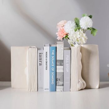 Nordic White Decorative Pottery Ceramic Vase Book Shape Porcelain Ceramic Vases - Skylark Network Co., Ltd. - China