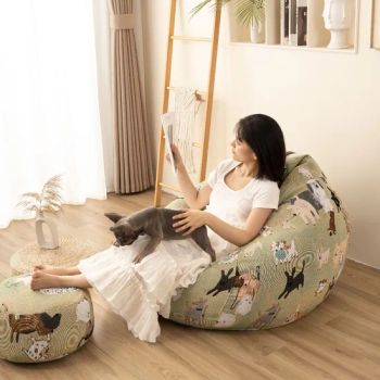 Modern European Design Bean Bag Sofa Set Adults Kids Coffee Tapestry Style Foldable Accent Features Fabric Upholstery Foam Fill - Tongxiang Roya Textile Co., Ltd. - China