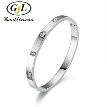 Top-Seller Fashion Stainless Steel Bangle Imitation Diamond Bangle for Couple - GOODLINESS JEWELLERY CO., LIMITED - China