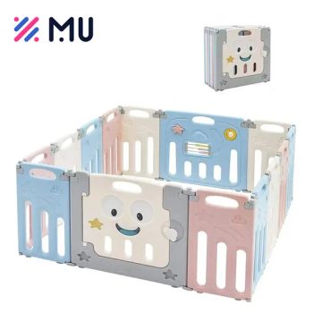 Plastic Kids Baby Toddlers Safe Fences Indoor Folding Playpen with Game Panel - Market Union Co. Ltd. - China