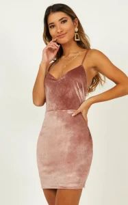 Take My Chances Dress in Dusty Rose Velvet - XH Textiles Ltd. - China