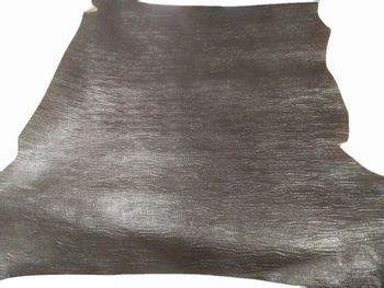 Cationic Plain Black Goat Leaf Finishing Leather, For Shoes Color Black Pattern Plain Thickness 10mm Finish Cationic Material Goat - A. P. Enterprises - India