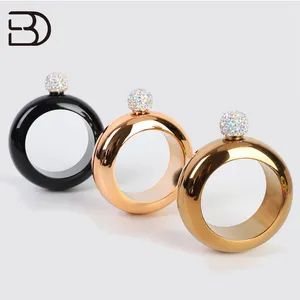 Gift Sublimation 3.5 Oz Bracelet Flask Stainless Steel Party Bar Round Hip Flasks Alcohol - Boundary Tools Co., Ltd. - China