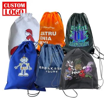 Factory Custom Promotional Drawstring Sports Nylon Polyester Bag - WUHAN JARMOO FLAG CO., LTD. - China