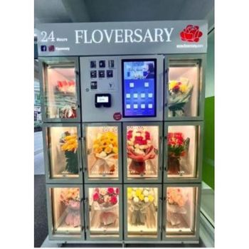 Smart Refrigerated Flower Vending Machine Automatic Fresh Bouquet Dispenser for High Traffic Commercial Locations - senesie mfg llc - United States