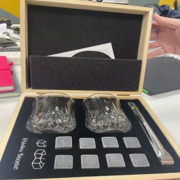 Whiskey Glasses Granite Cubes and Stones Round Crystal Ice Bar Accessories Grey Sustainable - Xi'an Besery Im&Ex Co., Ltd. - China