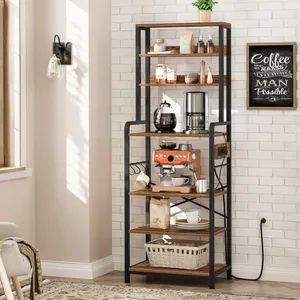Microwave Stand Coffee Bar Table Storage Shelf Rack Kitchen Bakers Rack with Power Outlet for Spices Pots - Jinan Unic Industry Trade Co., Ltd - China