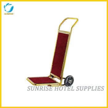 Hotel Bellman Luggage Carts Hand Truck Quantity 4 Color Gold Origin China Condition New Folded Unfolded Specification CE - Sunrise Hotel Supplies Co., Limited - China