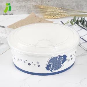 Disposable Waterproof Paper Bowl for Ice Cream and Salad Age Adult Origin China Material Paper Model NO. JD-YS Folded Unfolded - NINGBO HAISHU JUDIN PACKING PRODUCTS CO., LTD. - China