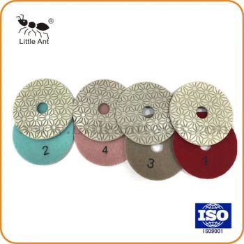 4"/100mm 4 Steps Wet Use Grinding Wheel Abrasive Tools Diamond Polishing Pad - Hubei Little Ant Diamond Tools Co., Ltd. - China