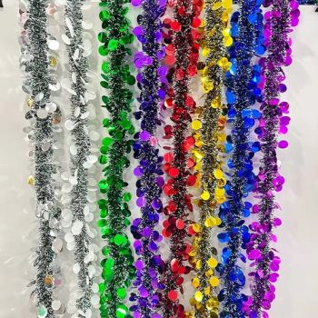 Festive Decorations Christmas Tinsel Garland Indoor Hanging Metallic Foil Tinsel Garlands - Baoding Likeparty Trading Co., Ltd. - China