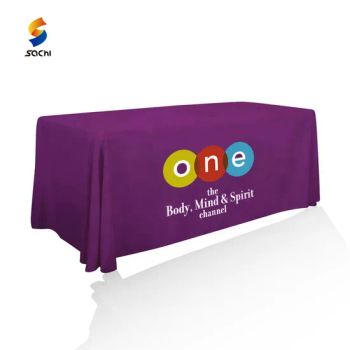 6FT 8FT Custom Size Polyester Printing Logo Tablecloth for Party - Hebei Sachi Advertisement Co., Ltd. - China
