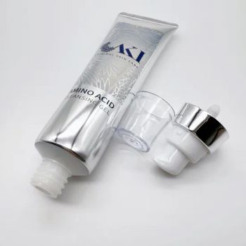 Customized Plastic Tubes Cosmetic Foundation Hand Sunscreen Facial Cream Airless Pump Soft Tube with Aluminum Oxide Silver Press Pump - Ningbo Yufan Packaging Co., Ltd. - China