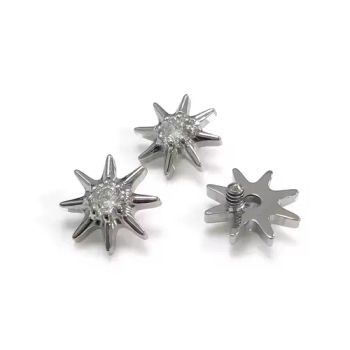 Piercing Jewelry Fashion Labret Titanium Helix Sea Urchin Star Shape CZ Surround 16g Internally Threaded Lip Ring Top - Dongguan Jiang Titanium Jewelry Co., LTD - China