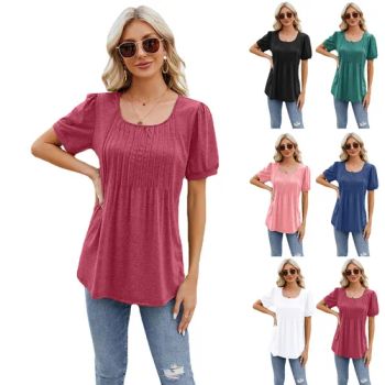 Plus Size Women's Tops Colors O-Neck Long Sleeve Chiffon Elegant Design Ladies Shirt - Maxspeed Group Co., Ltd - China