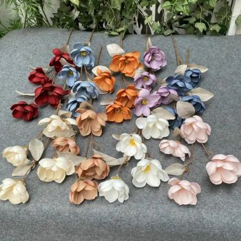 Wedding Artificial Flower 4 Heads Silk Magnolia Flower Event Decoration Fake Flower - Market Union Co. Ltd. - China