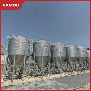 Famou Poultry Farm Equipment Hopper Bottom Soybean Galvanized Steel Hopper Cone Grain Storage Silos Used in Auto Feeding System - Qingdao Famou Machinery Co., Ltd. - China