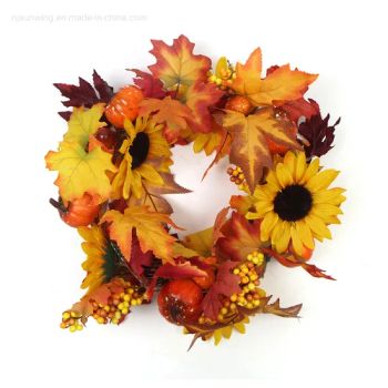 Sunwing New Products Yellow Artificial Pumpkin Halloween Wreath - Sunwing Industries Ltd. - China