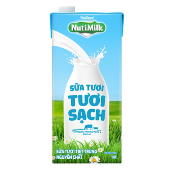 UHT milk 1L - Nutimilk Origin Vietnam farm - 3.5g protein/100ml EU standard - Nutifood - Vietnam