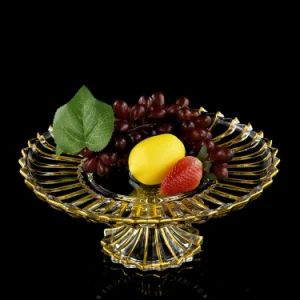 Crystal Hand Painted Gold Rim Glass Fruit Dish Flat Plate Origin China Trademark SHUNSTONE Feature Eco-Friendly Model NO. GRG-GFP-002 - XIAMEN SHUNSTONE HOMEWARE CO., LTD. - China