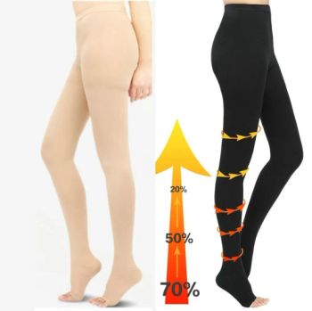 Open Toe Unisex Medical Varicose Compression Stockings Women Pantyhose - HANGZHOU WEIZE IMP & EXP CO., LTD. - China