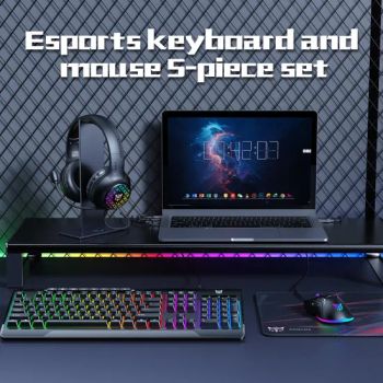 Onikuma Tz5006 5in1 Gaming Keyboard Mouse Combos with Mouse Pad Gaming Earphones Headsets Headphones Stand Gaming Keyboard and Mouse Combo - 4.9/5 - China