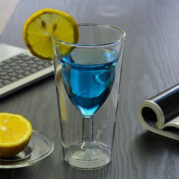Cocktail Glasses Double Wall Wine Glass Goblet Bar Cups - Hebei Zhuozhongxi Glass Products Co., Ltd. - China