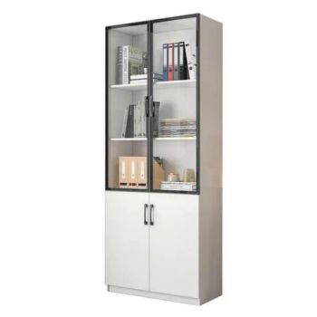 Elegant White Wooden Bookcase with Modern Glass Doors - Guizhou Corot Electronic Commerce Co., Ltd. - China