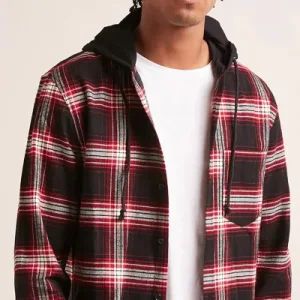 Fashion Wholesale Mens Flannel Double Pocket Plaid Casual Shirts with Hood - Yancheng Yunqian Apparel Co.,Ltd - China