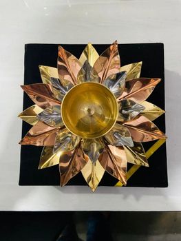 Pooja NEW FANCY LOTUS DIYA WITH GIFTING BOX Weight 0.5 Style Lotus Occasion Pooja Diya Shape Round Country of Origin Made in - 3D Metal Mart - India