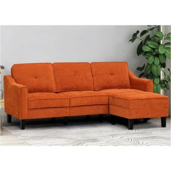 Huayang 3-Seaters Movable Ottoman with Tufted Backrest Fabric L Shaped Sofa - Anhui Huayang Furniture Co., Ltd. - China