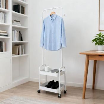 Durable Rolling Coat Rack with Storage Trays for Office Hallway - Hebei Booming Furnishings Co., Ltd - China