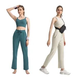 Womens Nylon Spandex Breathable High Waisted Drawstring Golf Track Pants with Pockets - Xiamen Samyoga Clothing Co., Ltd - China