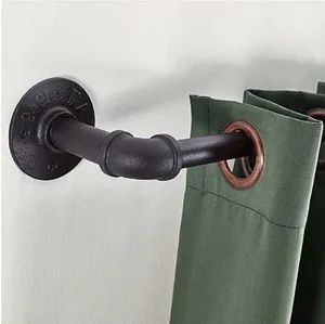 Hardware Accessories DIY Industrial Black Pipe Curtain Rod MOQ 1PCS Color Black Origin China Warranty Yes Thread BS NPT Material - Hebei Dutang Import and Export Trade Co., Ltd. - China