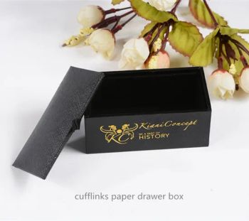 Cufflink Gift Box with Personalized Logo Black Cufflink Box Velvet Show Cases Jewelry Display Box for Gift Jewelry Storage Organizer Case - Wuhan Eco Faith Packing Co., Ltd. - China