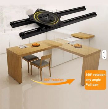 Adjustable Modern Kitchen Island Table Rotating Middle Bar Removable Dining Slide Pull Extension Retractable Table Slide - Jieyang Wugeng Hardware Co., Ltd. - China