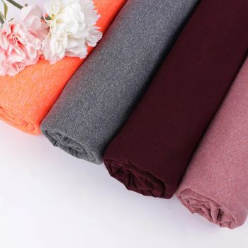 China High Stretch 92% Polyester 8% Spandex Cation Hemp Gray One Side Brushed Fleece Fabric Sweatshirt Fleece Fabric - Hangzhou K&M Textile Co., Ltd. - China