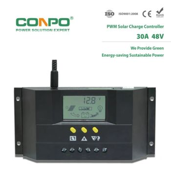 Cm3048 30A, 48V, LCD, PWM Solar Charger Controller Trademark CONPO Model NO. CM3048 Rated Voltage 48V HS Code - Nanjing Conpo Power Tech. Co., Ltd. - China