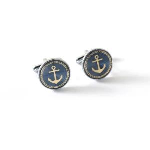 New Style Cufflink Fashionable Men's Accessories Metal Crafts French Shirt Cuff Links Silver Plated Anchor Cufflinks - Pinstar Gifts Co., Ltd. - China