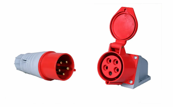 32 Amp 5 Pin Industrial Plug And Sockets IP Rating IP 67 MCB Protected Yes Mounting Type YES Current Rating 32A Water Resistance Rating - Hasti Electricals - India
