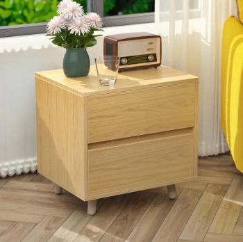 Nightstand with 2 Drawer, Bed Side Tables with Solid Wood Legs Wood Color - Shandong Yimi Xincheng Furniture Co., Ltd. - China
