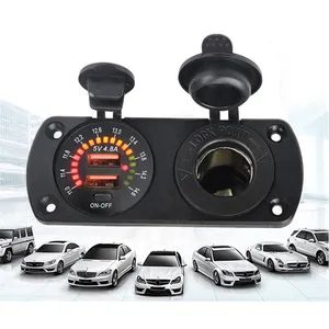 5V 4.8A Dual Ports USB Car Charger with Color Screen Voltmeter and Cigarette Lighter - YUEQING AIBEIKEN ELECTRIC CO., LTD. - China