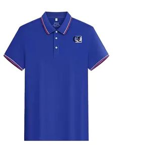 Blue Polo Shirt Ecological Cotton Short Sleeve Summer 180g MOQ100 15D Custom Logo - Guangzhou Colorful Clothing Co., Ltd. - China