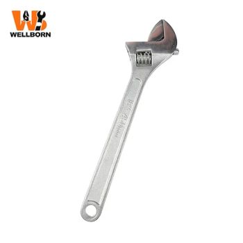 Impact-Resistant B-008 Plain-Handle Plating Adjustable Spanner Wrench for Electrical Installation - Wellborn Tools - China